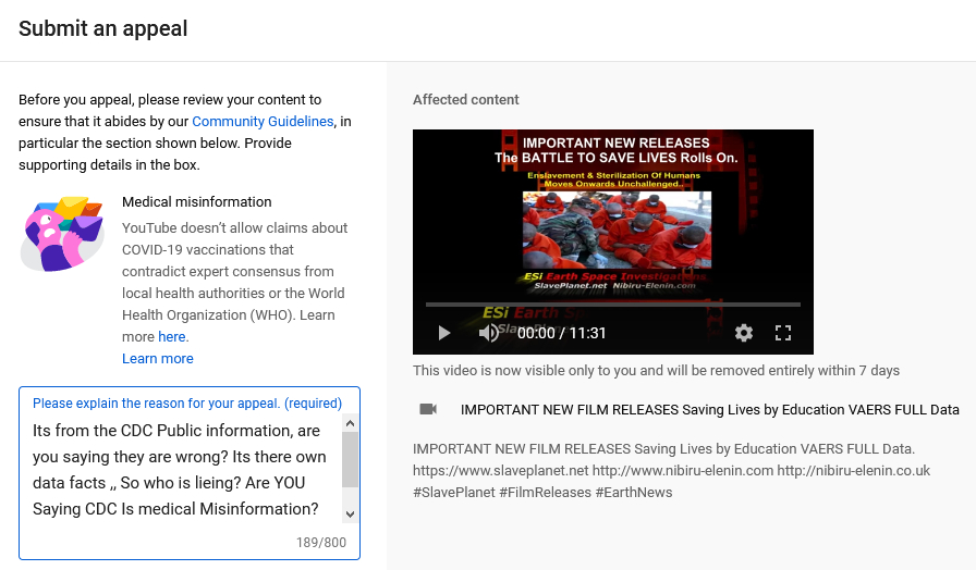 IMPORTANT NEW FILM RELEASES Saving Lives by Education BANNED Youtube