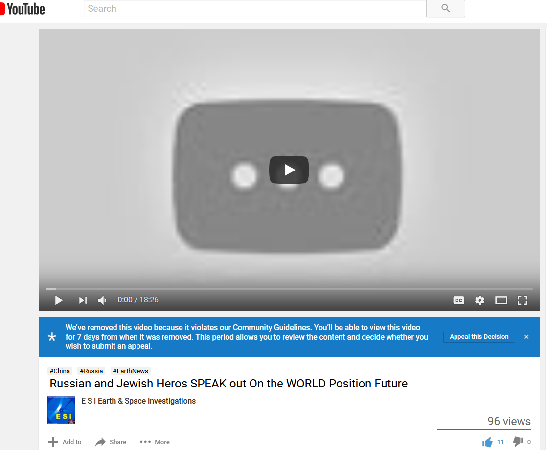 INFORMATION BANNED On Youtube WONDER WHY a MUST WAKE UP VIDEO